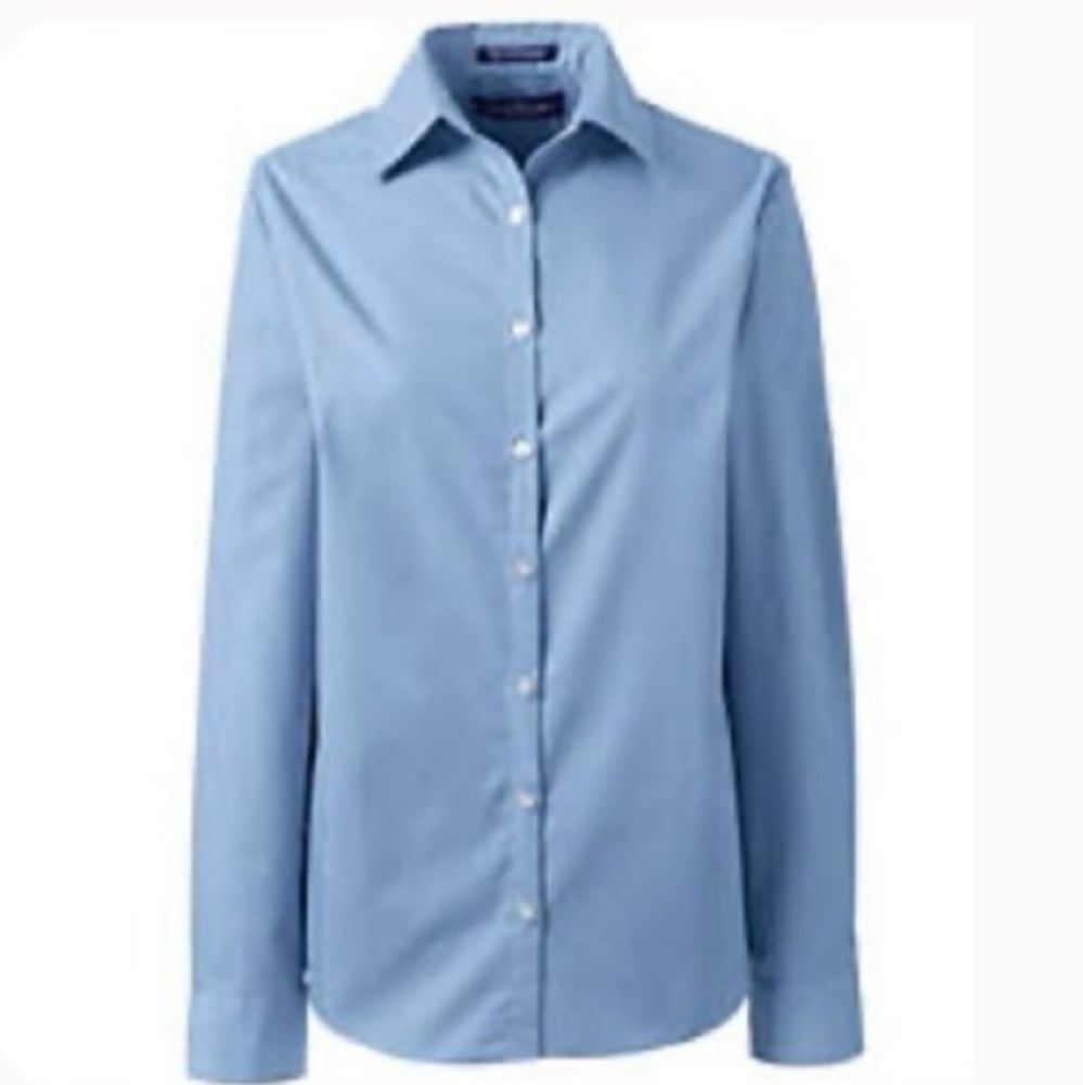 Lands' End Blue Dress Shirt Classic Style
